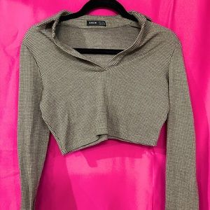 houndstooth long sleeve shirt